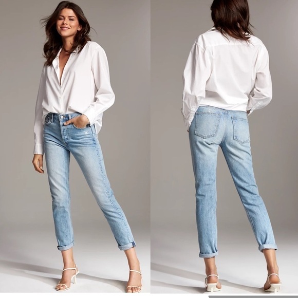 Denim Forum Light Blue Boyfriend Jeans - Picture 1 of 12